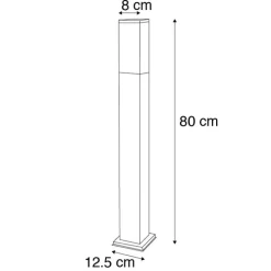 Smarte Außen-Pollerleuchte Dunkelgrau 80 cm inkl. Wifi P45 - Malios
