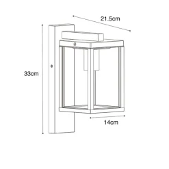Smarte Außenwandlaterne schwarz mit geripptem Glas inkl. WLAN A60 - Charlois