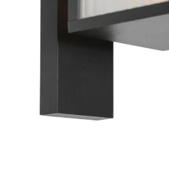 Smarte Außenwandlaterne schwarz mit geripptem Glas inkl. WLAN A60 - Charlois