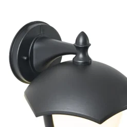 Smarte Außenwandleuchte schwarz mit Opalglas inkl. LED IP54 - Classica