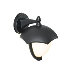 Smarte Außenwandleuchte schwarz mit Opalglas inkl. LED IP54 - Classica