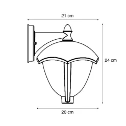 Smarte Außenwandleuchte schwarz mit Klarglas inkl. LED IP54 - Classica