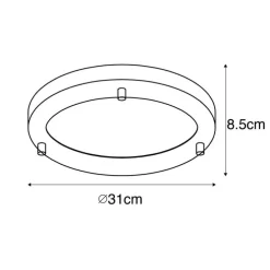Smarte Deckenleuchte Gold 31 cm IP44 inkl. Wifi A60 - Yuma