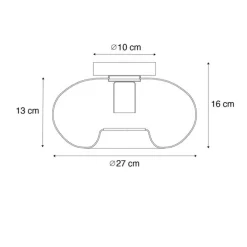 Smarte Deckenleuchte Gold mit Glas inkl. Wifi P45 - Ayesha