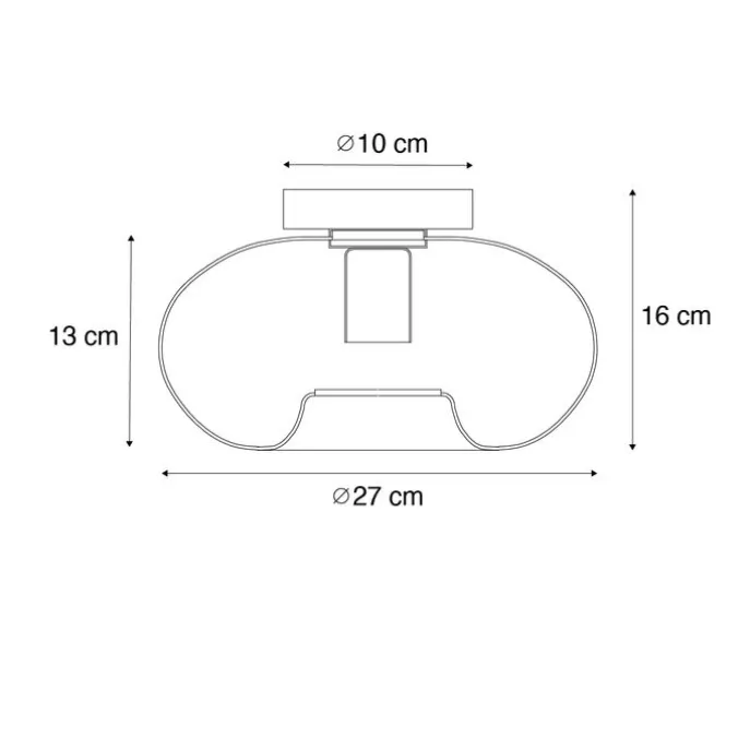 Smarte Deckenleuchte Gold mit Glas inkl. Wifi P45 - Ayesha