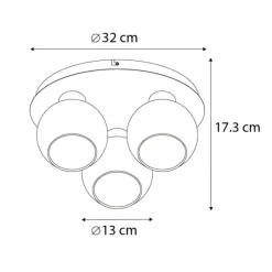 Smarte Deckenleuchte Schwarz mit Rauchglas 3-flammig inkl. WiFi A60 - Vidro