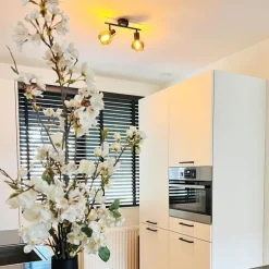 Smarte Deckenleuchte schwarz mit Rauchglas inkl. 2 WiFi P45 - Vidro