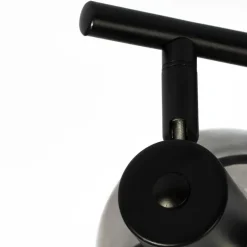 Smarte Deckenleuchte schwarz mit Rauchglas inkl. 2 WiFi P45 - Vidro