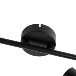 Smarte Deckenleuchte schwarz mit Rauchglas inkl. 2 WiFi P45 - Vidro