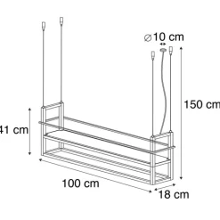 Smarte Hängelampe rostbraun mit Gestell inkl. 4 Wifi A60 - Cage Rack