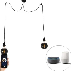 Smarte Hängelampe schwarz inkl. 2 WiFi G125 - Cava