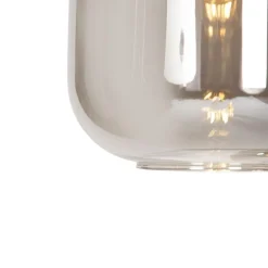 Smarte Hängelampe schwarz mit Rauchglas 3-flammig inkl. Wifi A60 - Zuzanna