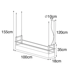 Smarte Hängelampe schwarz mit Gestell inkl. 4 WiFi GU10 - Cage Rack