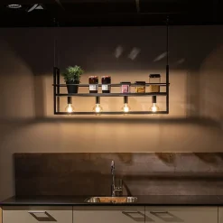 Smarte Hängelampe schwarz mit Rack inkl. 4 WiFi A60 - Cage Rack