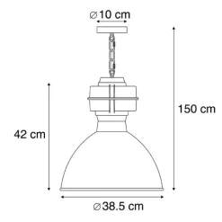 Smarte Industrie-Hängelampe schwarz 38,5 cm inkl. A60 WiFi - Sicko