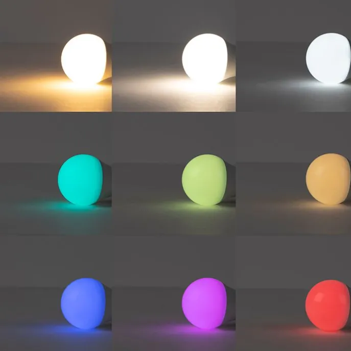 Smarte Industrie-Stativ-Stehlampe Holz mit grau inkl. WiFi A60 - Laos