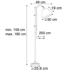 Smarte klassische Stehleuchte Bronze mit Weiß inkl. Wifi A60 - Ashley