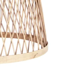 Smarte ländliche Hängelampe Rattan inkl. Wifi G125 Lichtquelle - Calamus