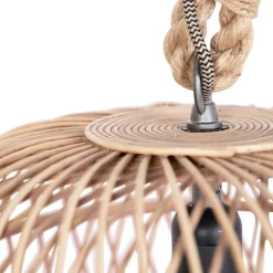 Smarte ländliche Hängelampe Rattan inkl. Wifi G125 Lichtquelle - Calamus