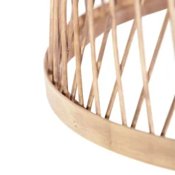 Smarte ländliche Hängelampe Rattan inkl. Wifi G125 Lichtquelle - Calamus