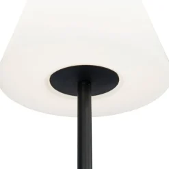 Smarte moderne Außenstehleuchte schwarz Schirm weiß inkl. Wifi A60 - Virginia