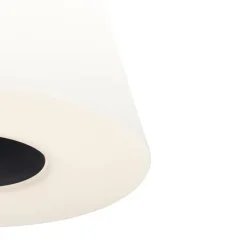 Smarte Stehleuchte schwarz mit weißem Schirm 35 cm IP65 inkl. LED - Virginia