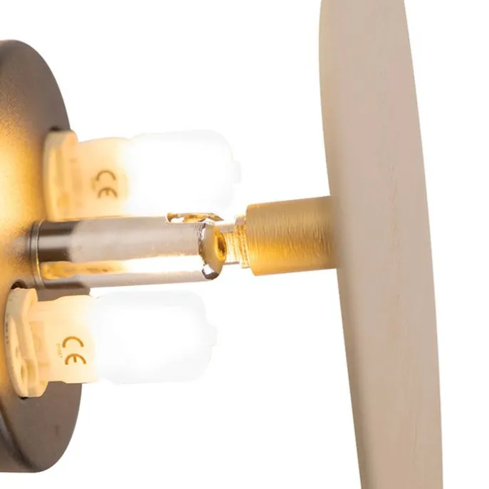Smarte Wandleuchte rund gold inkl. 2 WiFi g9 - Pulley