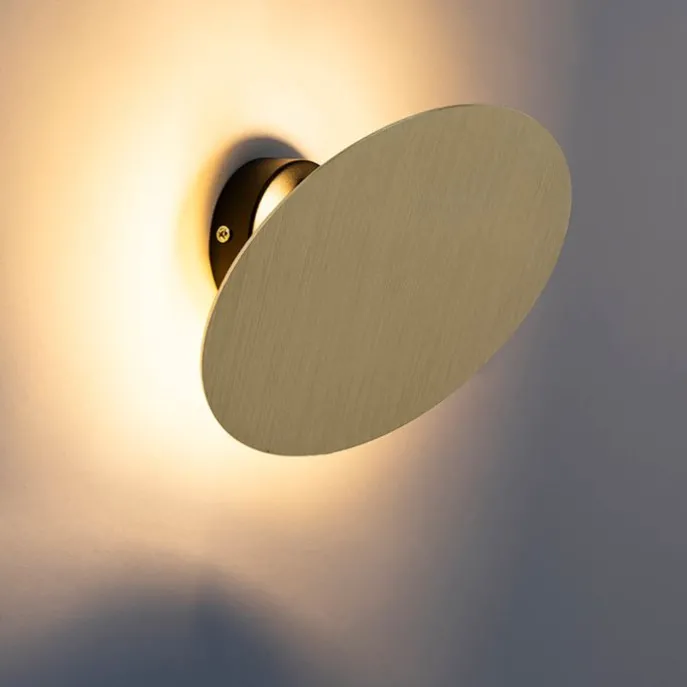 Smarte Wandleuchte rund gold inkl. 2 WiFi g9 - Pulley