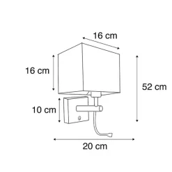 Smarte Wandleuchte schwarz mit USB inkl. WLAN A60 und GU10 - Zeno