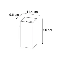 Smarte Wandleuchte schwarz mit goldenem Quadrat inkl. 2 WiFi GU10 - Sab