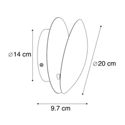 Smarte Wandleuchte Schwarz mit Gold inkl. Wifi G9 - Sunrise