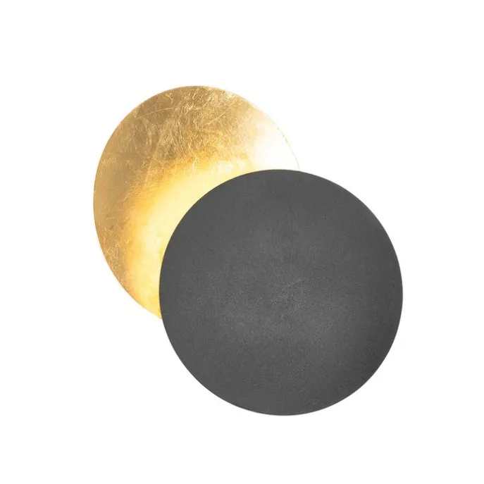 Smarte Wandleuchte Schwarz mit Gold inkl. Wifi G9 - Sunrise