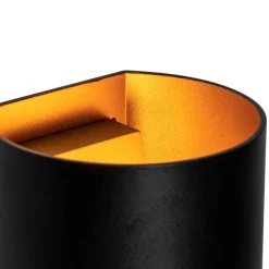 Smarte Wandleuchte schwarz mit Messing inkl. WiFi G9 - Sabbio