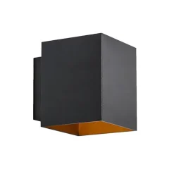 Smarte Wandleuchte Schwarz und Gold Quadratisch Inkl. Wifi G9 - Sola