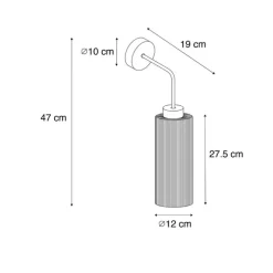 Smarte Wandleuchte schwarz mit Rauchglas inkl. WiFi ST64 - Laura