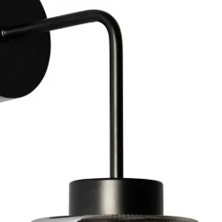 Smarte Wandleuchte schwarz mit Rauchglas inkl. WiFi ST64 - Laura