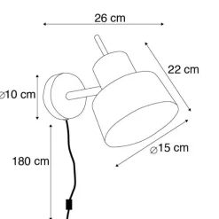 Smarte Wandleuchte schwarz inkl. WiFi A60 - Chappie