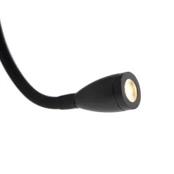 Smarte Wandleuchte schwarz mit USB und Flexarm inkl. WiFi G9 - Flero