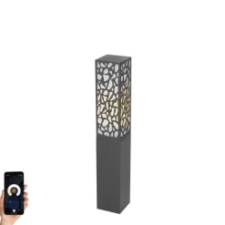 Smarte Wegeleuchte schwarz 60 cm IP44 inkl. Wifi ST64 - Nicole