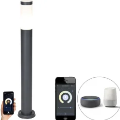 Smarter Außenlaternenmast Anthrazit 80 cm inkl. Wifi P45 - Rox