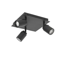 Smarter Badezimmerspot schwarz quadratisch IP44 inkl. 3 WiFi GU10 - Ducha