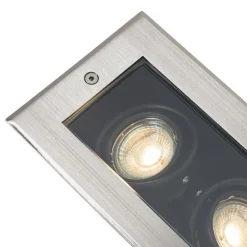 Smarter Bodeneinbaustrahler Stahl 2-flammig Verstellbar IP65 inkl. 2 GU10 50mm - Oneon