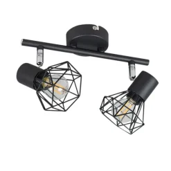 Smarter Deckenstrahler schwarz drehbar und kippbar inkl. 2 Wifi P45 - Mosh