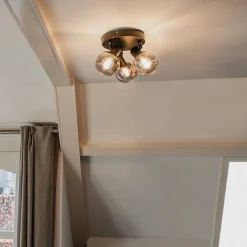 Smarter Deckenstrahler schwarz mit Rauchglas inkl. 3 WiFi P45 - Vidro