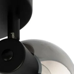 Smarter Deckenstrahler schwarz mit Rauchglas inkl. 3 WiFi P45 - Vidro