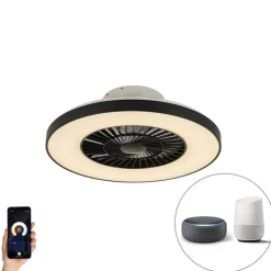 Smarter Deckenventilator schwarz mit Sterneneffekt 60cm inkl. LED Dimmbar mit Fernbedienung - Climo