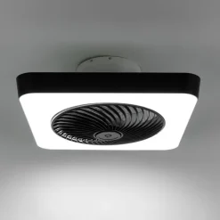 Smarter Deckenventilator eckig schwarz inkl. LED dimmbar - Climo