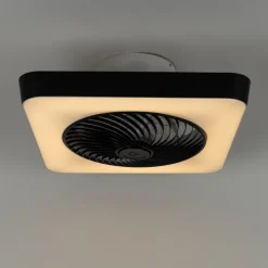 Smarter Deckenventilator eckig schwarz inkl. LED dimmbar - Climo