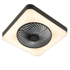 Smarter Deckenventilator eckig schwarz inkl. LED dimmbar - Climo