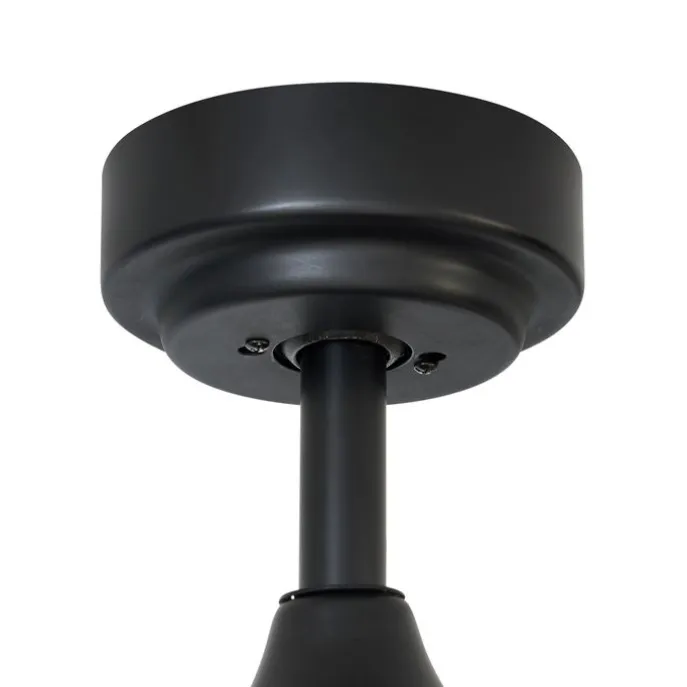 Smarter Deckenventilator schwarz mit Holzprint 132cm inkl. LED Dimmbar mit Fernbedienung - Joly